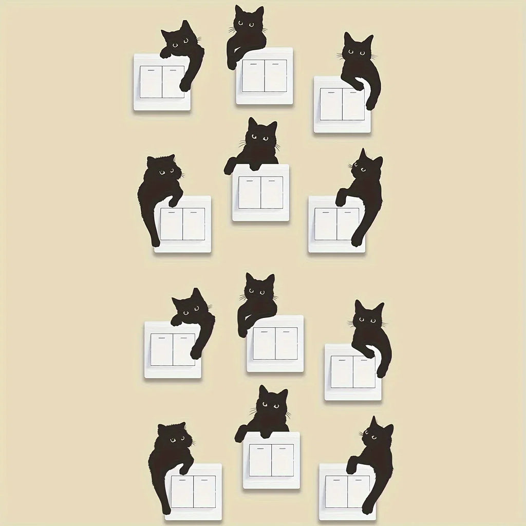 Cat Switch Stickers | Removable Vinyl Decals for Light Switches