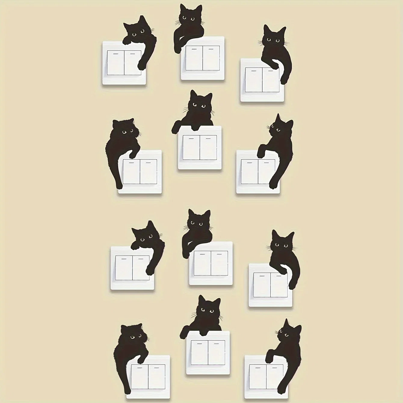 Cat Switch Stickers | Removable Vinyl Decals for Light Switches