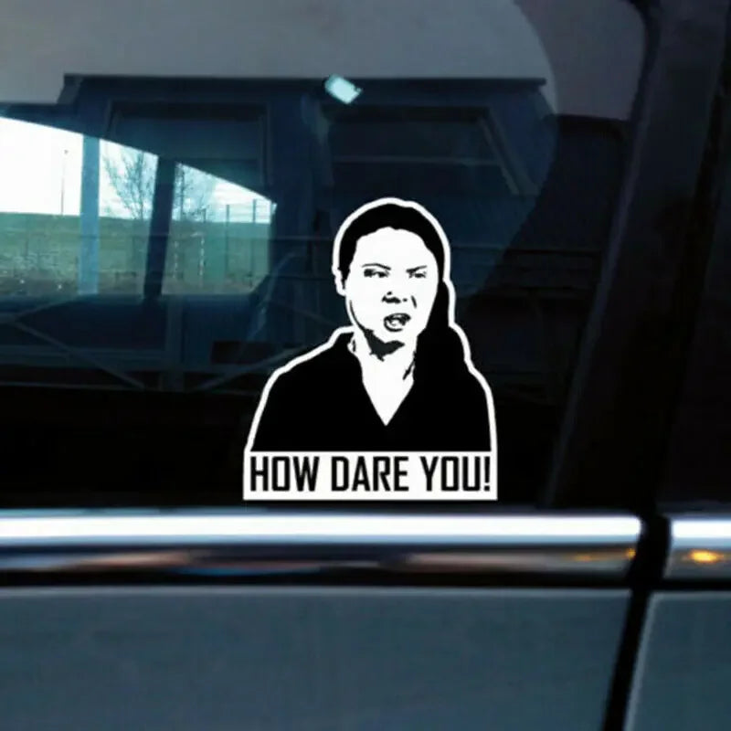 How Dare You Car Sticker | Waterproof Vinyl Decal for Laptop, Car & Wall