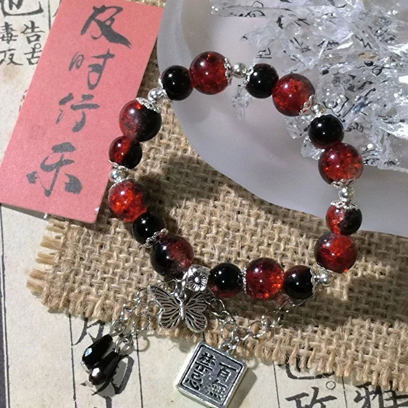 Tian Guan Ci Fu Bracelet | Heaven Official's Blessing Butterfly Pendant Beaded Bangle