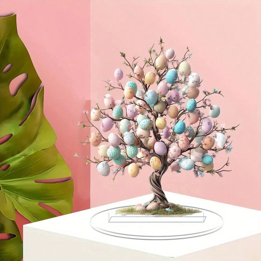 Bohemian Bird Egg Tree Tabletop Decor | Acrylic Easter Home Decoration
