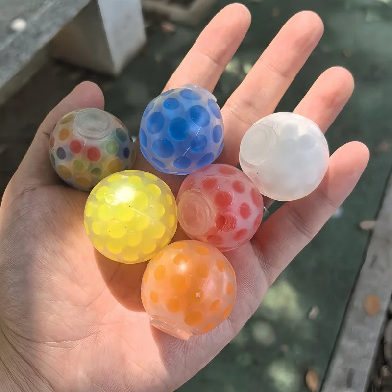 Soft Rubber Squeeze Balls | 5-Pack Stress Relief Grape Ball Set for Sensory Play and Party Favors