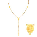 Prjewel Stainless Steel Three-Color Beaded Cross Pendant Y-Necklace | Faith-Inspired Fashion Jewelry