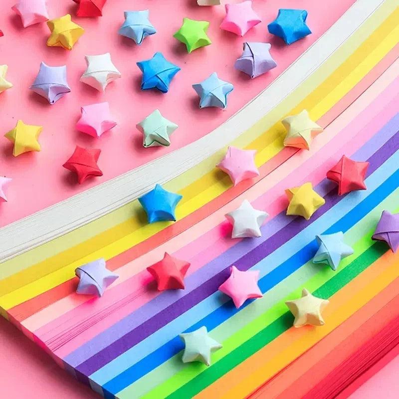 540 Sheets Origami Star Paper Strips | Colorful Lucky Star Folding Paper for DIY Crafts