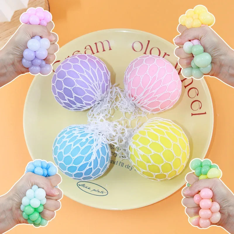 6CM Hand Squeezed Tri Color Stress Ball | Slow Rebound TPR Sensory Toy