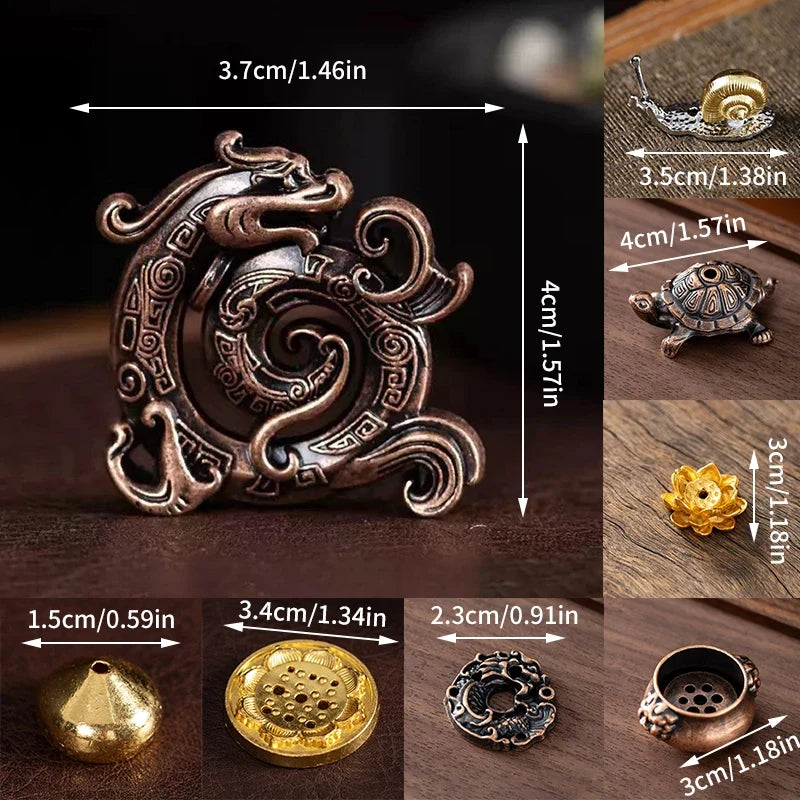 Dragon Turtle Incense Holder | Brass Alloy Incense Burner with Snail Sculpture