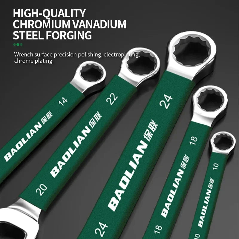 BaoLian Durable Wrench Set 6-19mm | Two-Way Open Combination Wrench for Auto Repair