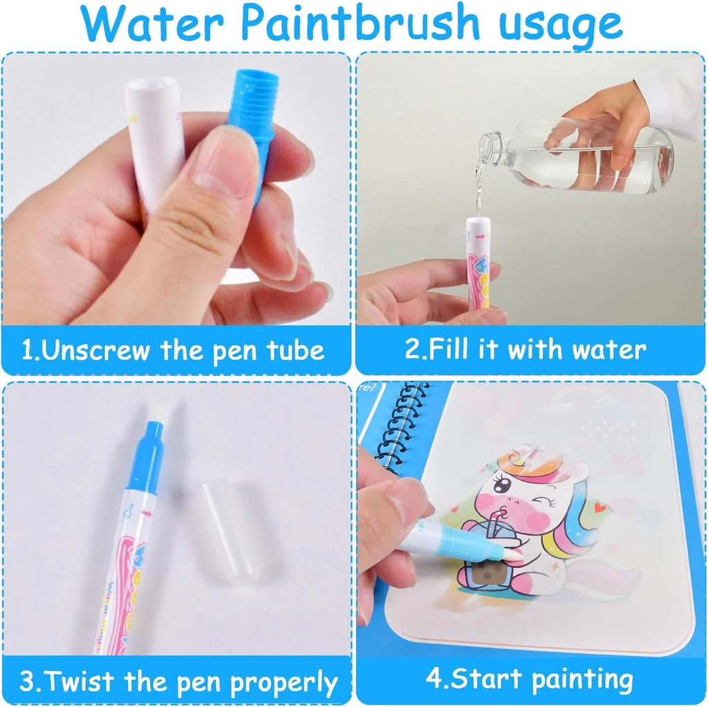 Children's Water Painting Book | Reusable Magic Water Drawing Pad for Boys Girls