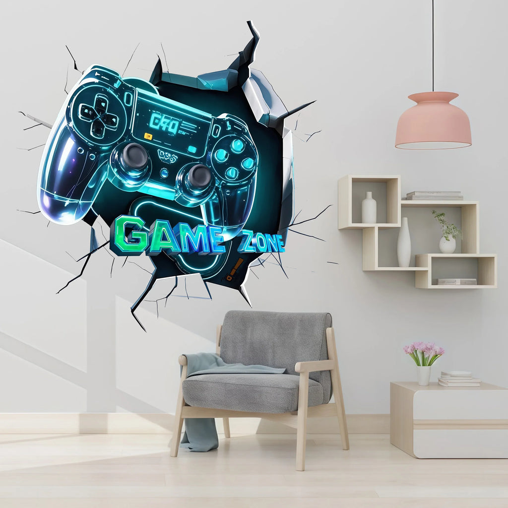3D Visual Wall Sticker | Game Console Atmosphere Decal