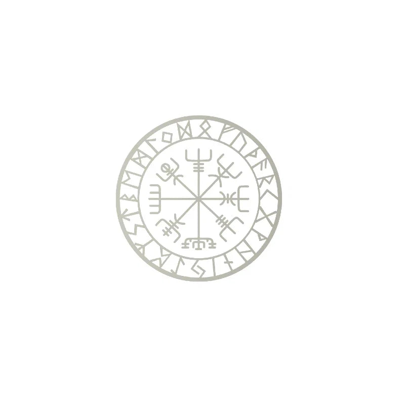 Viking Protection Runes Vegvisir Compass Talisman Red Vinyl Decal | Car and Laptop Decorative Sticker
