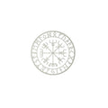 Viking Protection Runes Vegvisir Compass Talisman Red Vinyl Decal | Car and Laptop Decorative Sticker