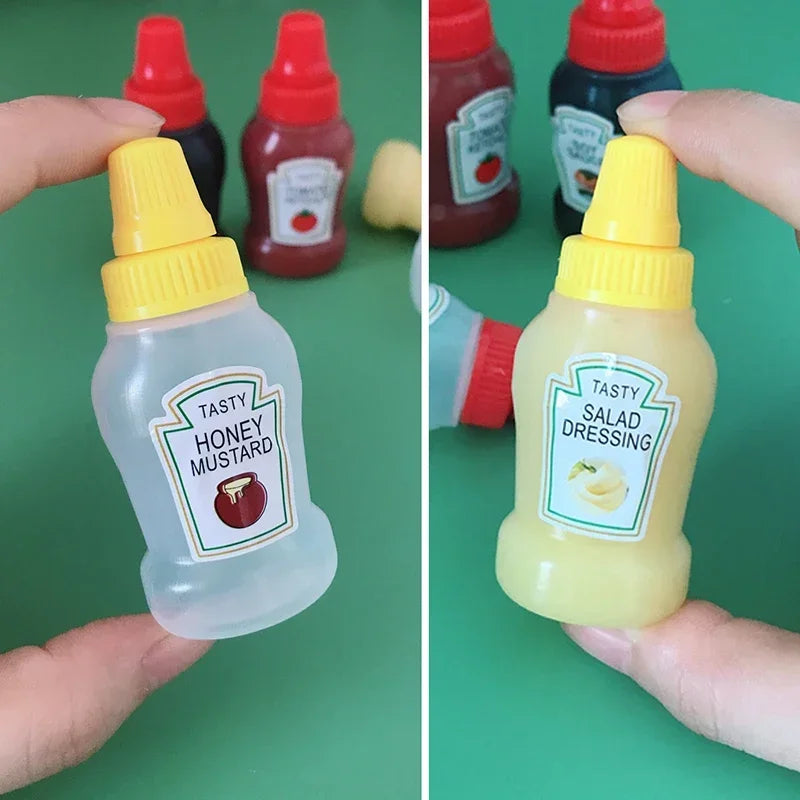 Mini Squeeze Condiment Bottles | 25ml Portable Camping Ketchup Oil Cruet Set