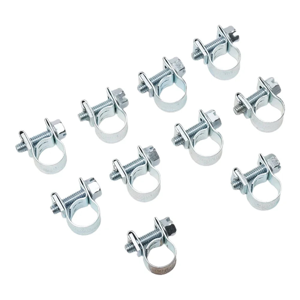 10pcs Stainless Steel Hose Clamp Set | Multipurpose Fuel Line and Water Pipe Clips