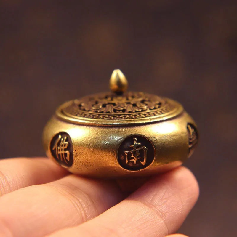 Retro Brass Incense Burner with Zodiac Signs | Home Decor Censer