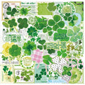 50 Fresh Green Clover Stickers for Scrapbooking and DIY Decor | Aesthetic Stationery Set