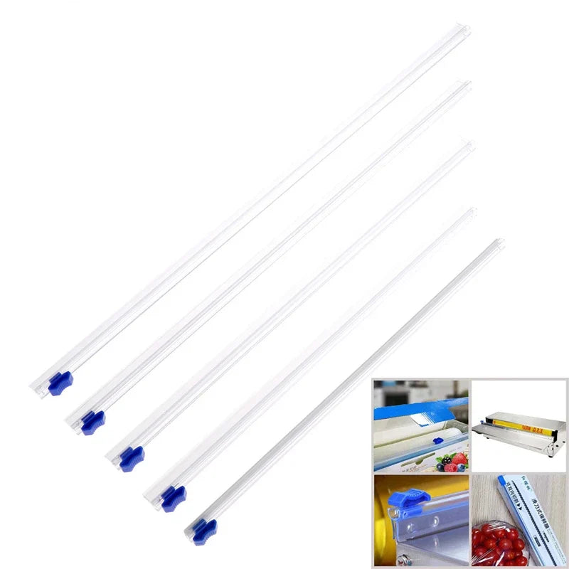 Food Cling Film Cutter and Stretch Wrap Dispenser with Sliding Blade | Plastic Wrap Organizer