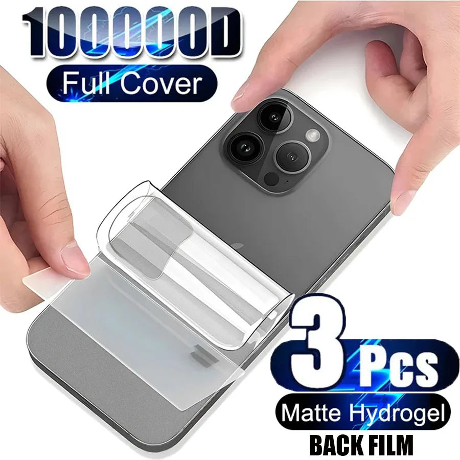3Pcs Back Soft Matte Hydrogel Film For iPhone 15 14 13 12 Mini 11 Pro X XS MAX XR 7 8 Plus SE Clear TPU Screen Protector