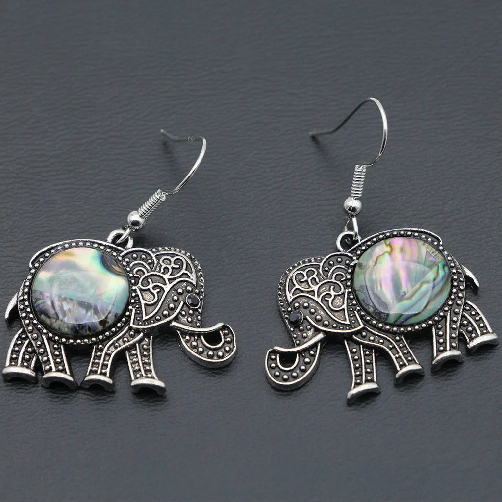 VILLWICE Shell Owl Drop Earrings | Antique Silver Plated Retro Jewelry