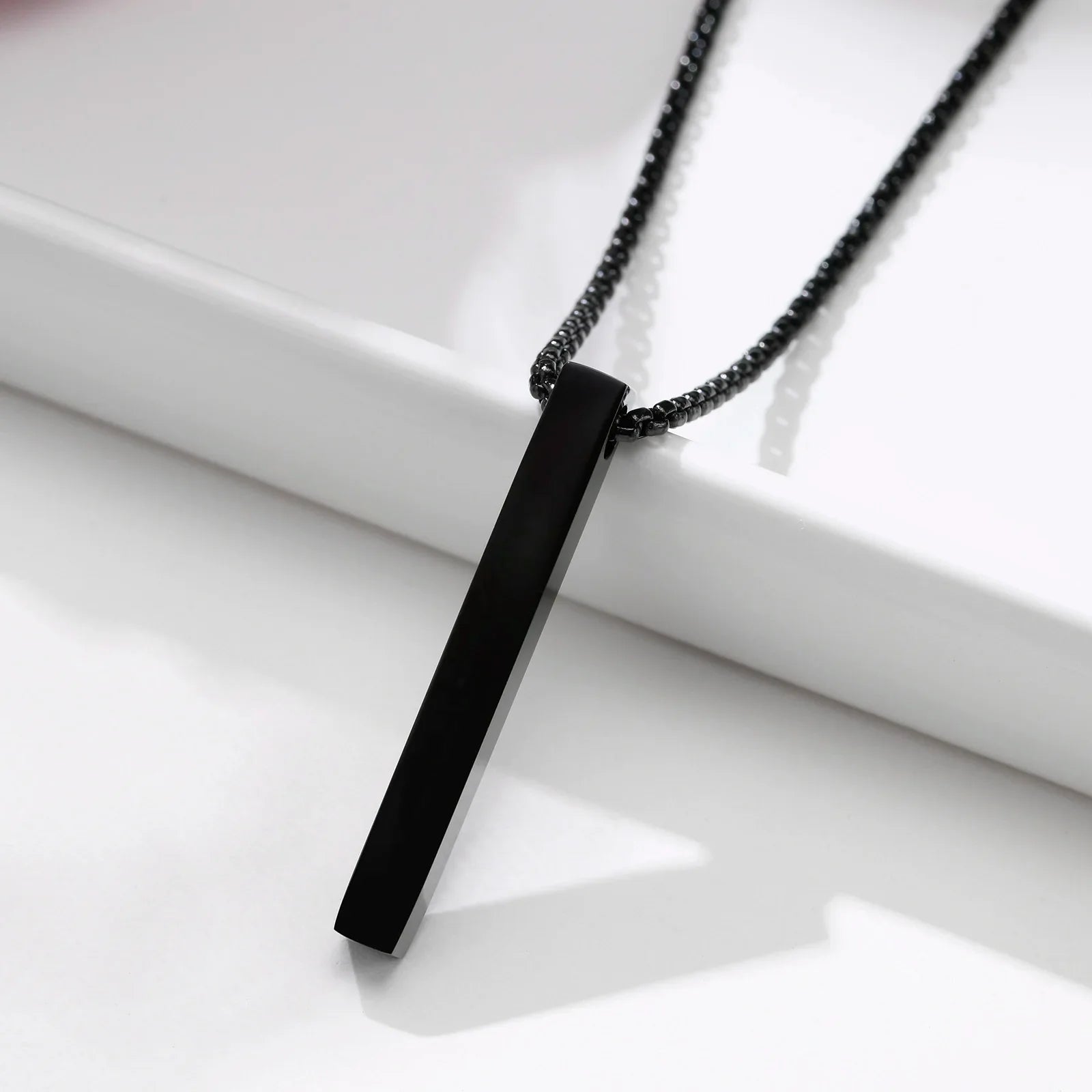 Vinox 5mm Pillar Necklace | Unisex Stainless Steel Geometric Pendant