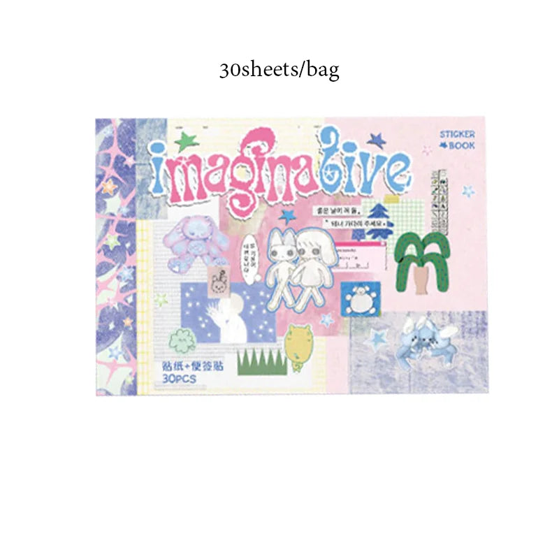 Mr. Paper Duplex Sticker Book 30 Sheets | Korean Cute Style Creative Handbook Material