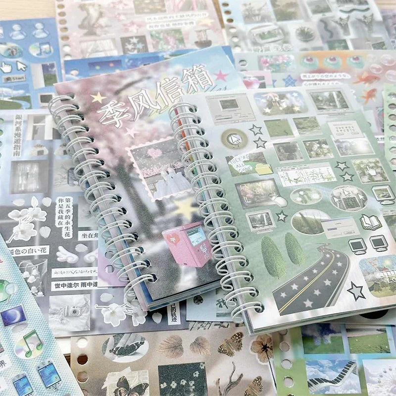 Mr. Paper Time Reshaping Cut Film Sticker Book | 30pcs Coil Design for DIY Scrapbook Notebook Cup Journal Decoration