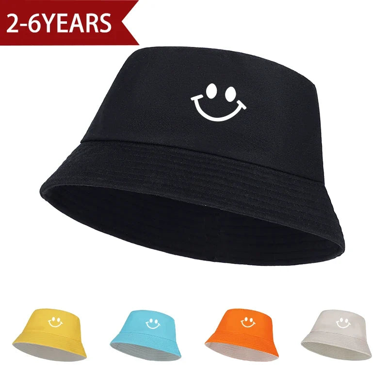 Smiley Face Fisherman Hat for Kids | Cute UV Protective Foldable Sun Hat