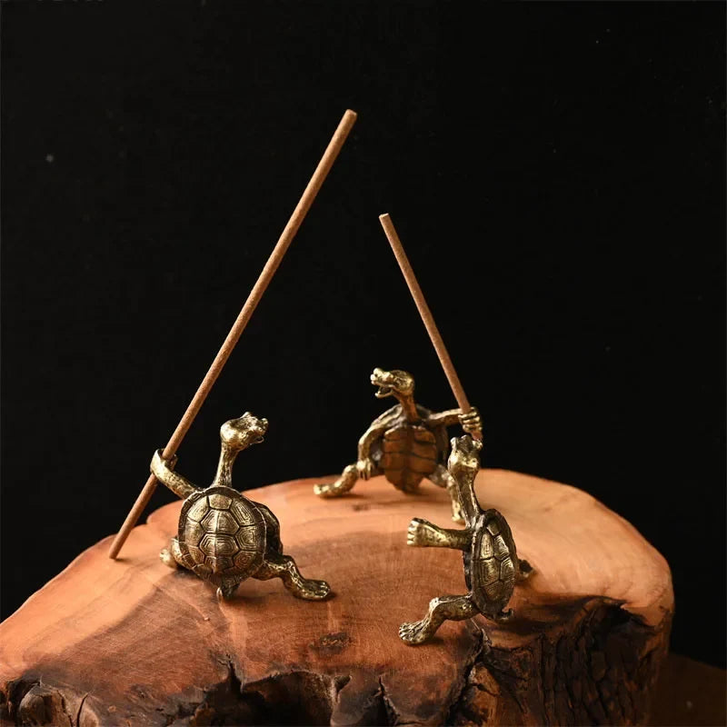 Antique Alloy Kung Fu Turtle Incense Holder | Home Decor Line Incense Burner
