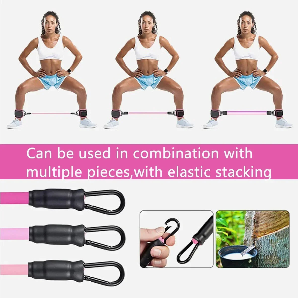 Resistance Band Set with Ankle Straps | Home Gym Strength Training
