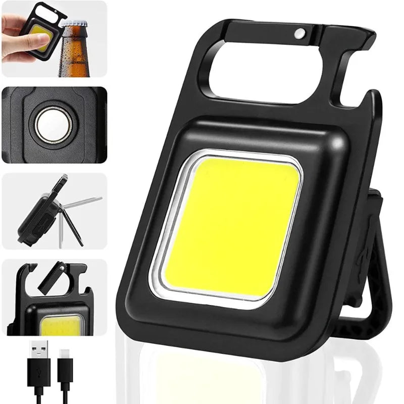 Portable COB Keychain Flashlight | Rechargeable LED Work Light