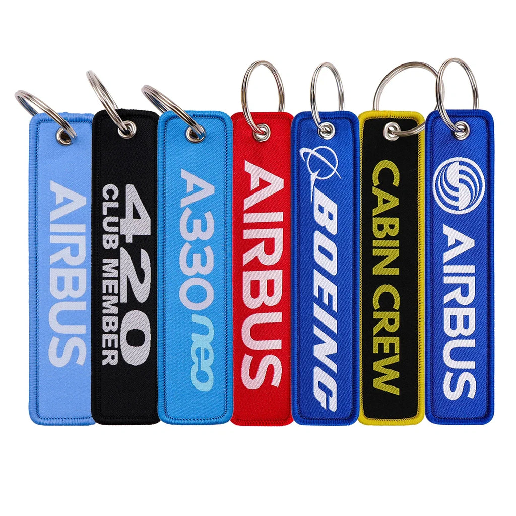 Airline Embroidery Key Fob | Stylish Keychain for Bags and Backpacks