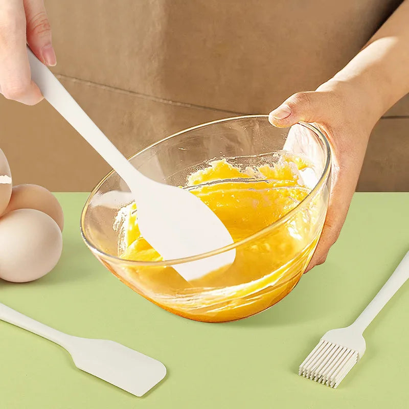 3-Piece Silicone Baking Spatula Set | All-in-One Kitchen Baking Tools