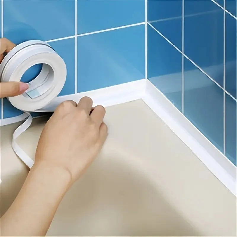1pc Bathroom Waterproof Wall Stickers Sealing Tapes | PVC Adhesive Sealing Strips for Sink Edge