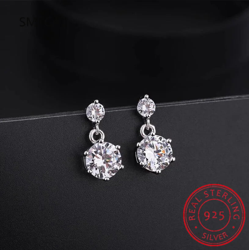 VVS1 Moissanite Stud Earrings for Women | 925 Sterling Silver Round Cut