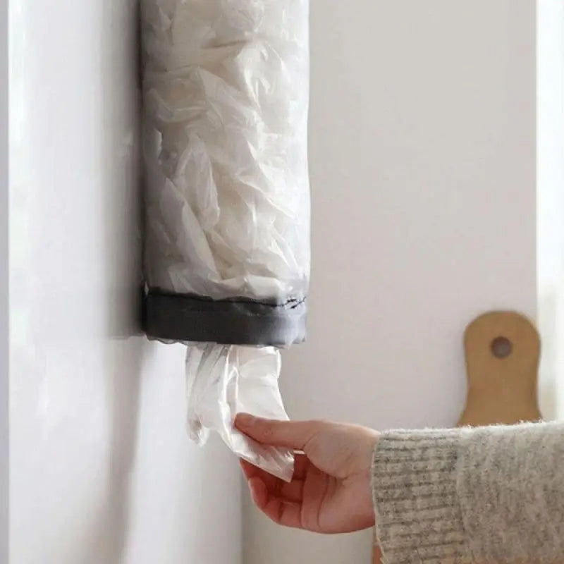 Wall Mount Grocery Bag Holder | Hanging Plastic Bag Dispenser for Kitchen Storage