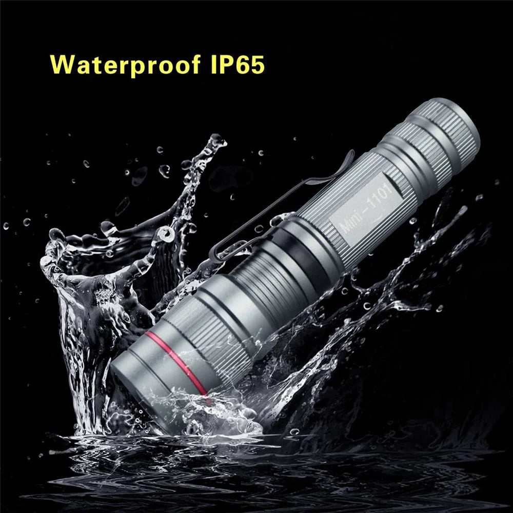 Mini LED Flashlight Q5 | Portable Torch with 3 Modes, Waterproof, AA Battery Powered