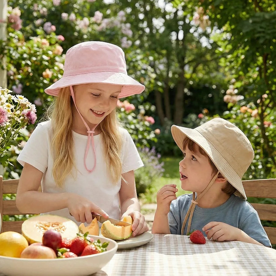 Solid Color Kids Fisherman Hat | Unisex Summer Sun Protection Hat