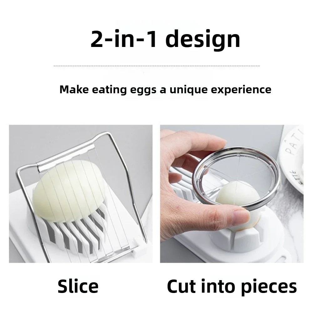 2 In 1 Egg Slicer Multifunctional Stainless Steel Egg Cutter | Kitchen Gadget for Slicing Eggs, Fruits, and Vegetables