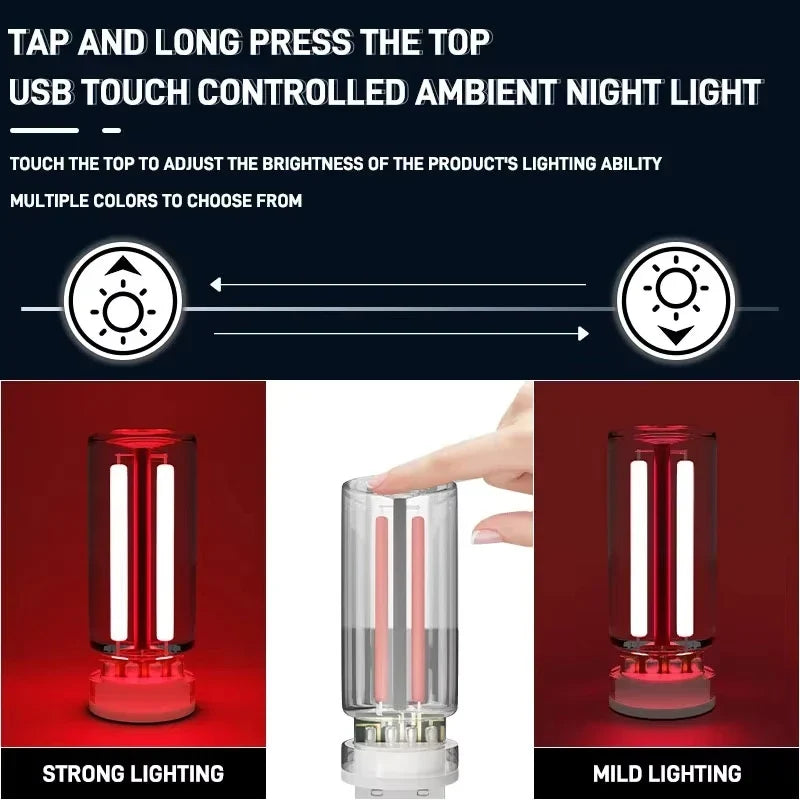 USB Touch Night Light | Portable LED Atmosphere Lamp with Dimmable Touch Sensor