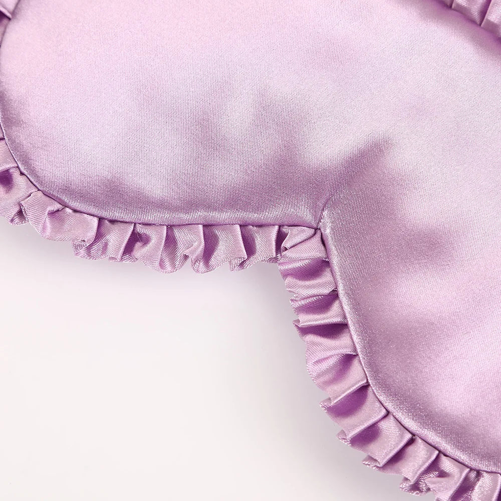 Silk Sleep Mask with Elastic Band and Lace Trim | Lightproof Breathable Eye Cover