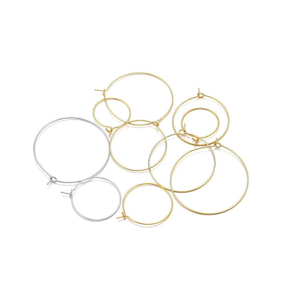 20-Piece Gold Stainless Steel Hoop Earring Wires | Bulk Jewelry Making Supplies