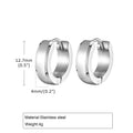 Men Hoop Earrings | Stainless Steel Small Huggies Earrings for Daily Wear