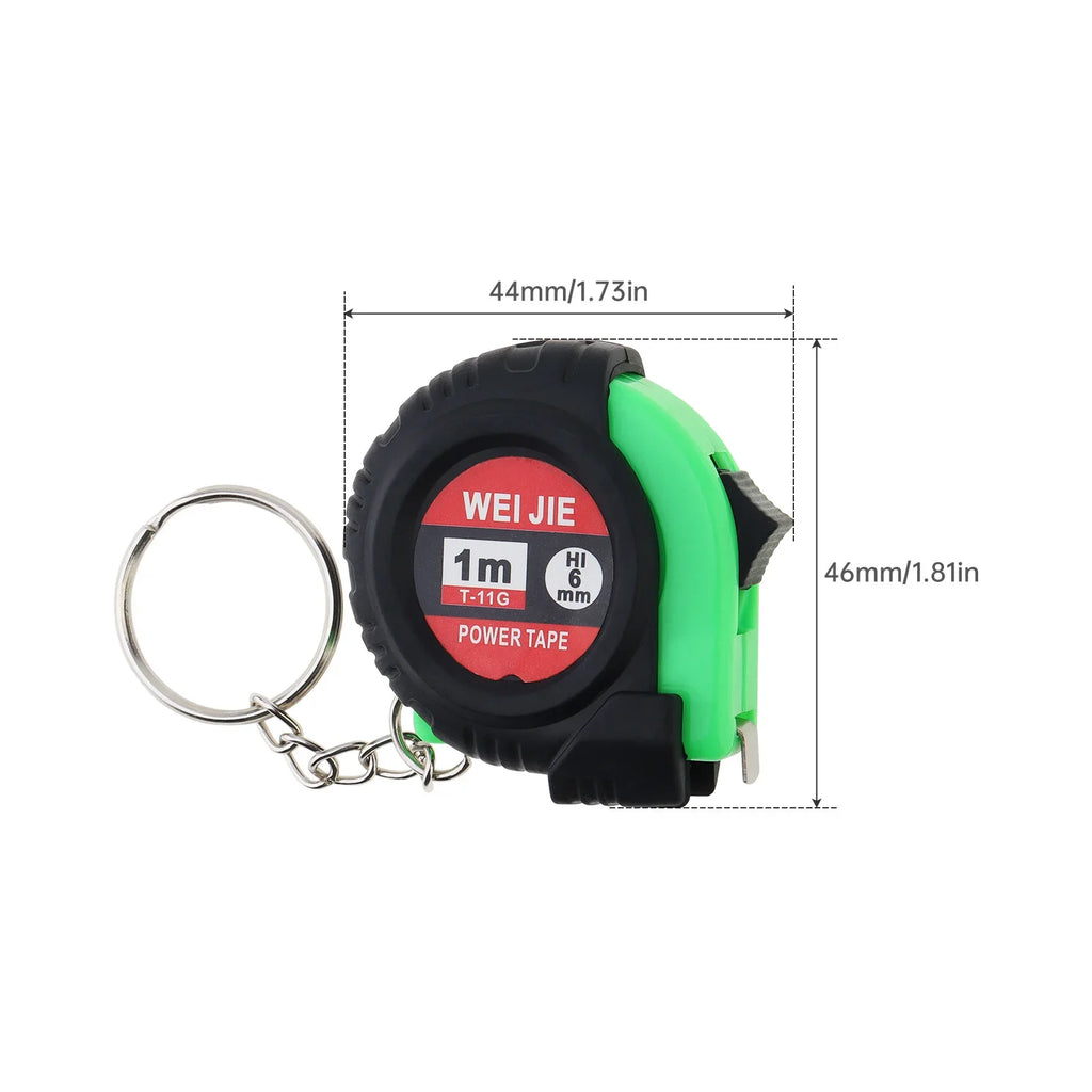 1pc/5pcs 3ft / 1m Green/Yellow Keychain Tape Measure for Quick Easy Measurements with Metric and Inch Scales, Mini Measuring Tape