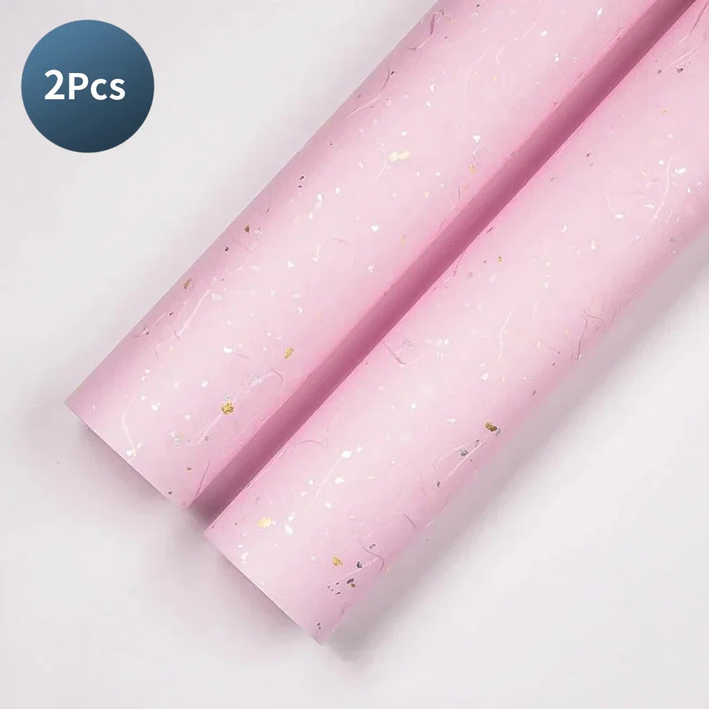 23.6 Inch Floral Wrap Set | DIY Bouquet Wrapping Paper with Gold and Silver Sparkle