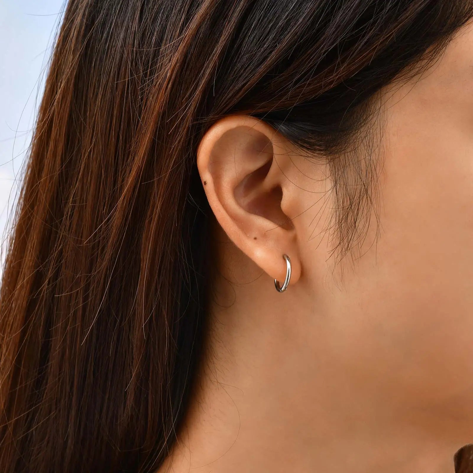 1Pair Round Hoop Earrings for Women Men | Gold Plated Stainless Steel Hypoallergenic Piercing Jewelry