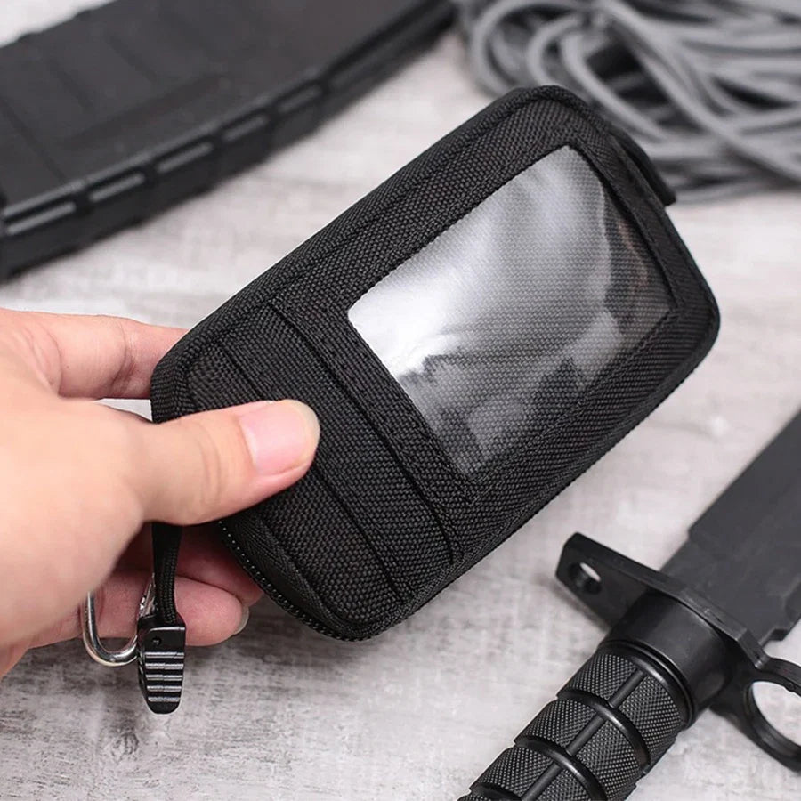 Waterproof Camping EDC Pouch | Tactical Key Purse Wallet with Card Slots and Zippers