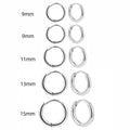 15/20/25mm Stainless Steel Hoop Earring Set | Silver Cartilage Huggie Earrings for Women and Men