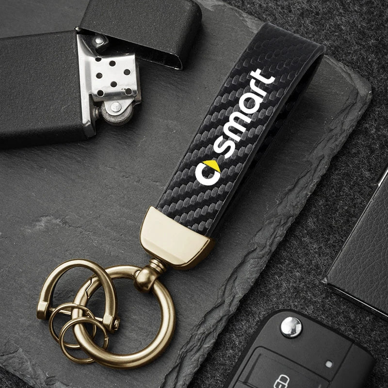 Carbon Fiber Style Keychain | Smart EQ Fortwo Key Ring
