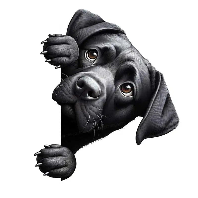 Dog Peeking Around The Corner Light Switch Wall Sticker | Cartoon Animal Decals for DIY Home Decor