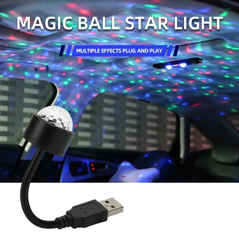 LED Starry Sky Ball Night Light | USB Sound Activated Projector Lamp