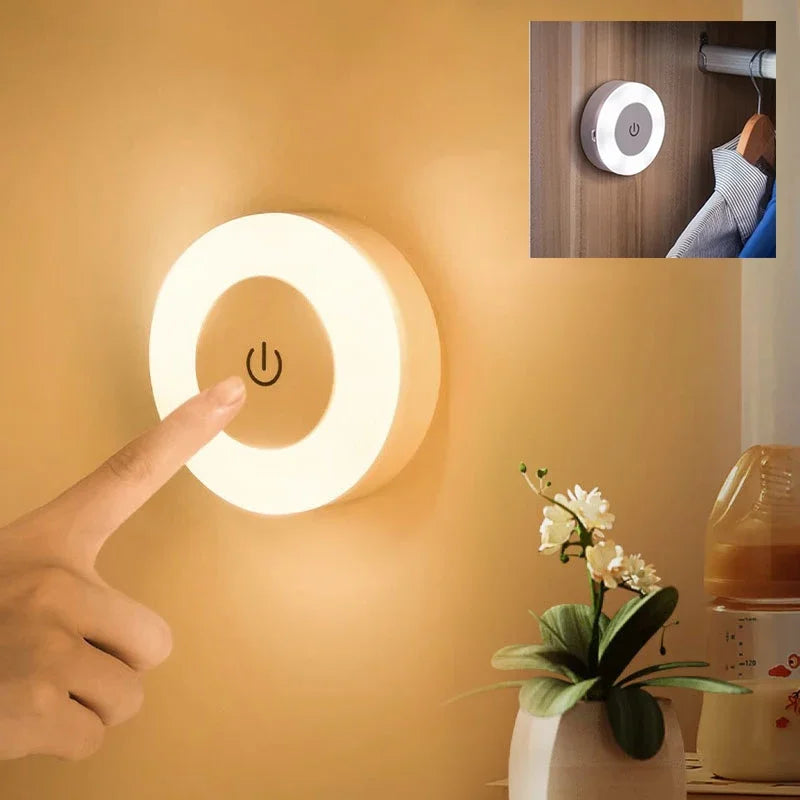 Portable LED Night Light | USB Rechargeable Touch Lamp for Bedroom
